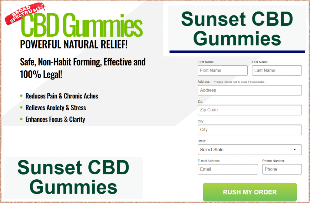 Sunset CBD Gummies Order